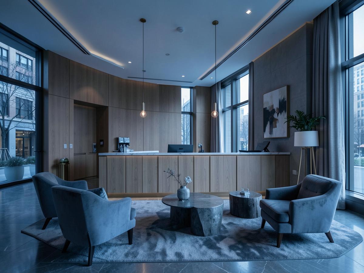 Réception et salon d’un hôtel urbain contemporain